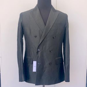 PAUL SMITH DOUBLE BREASTED LINEN/COTTON BLEND SPORT COAT JACKET. MADE IN ITALY
